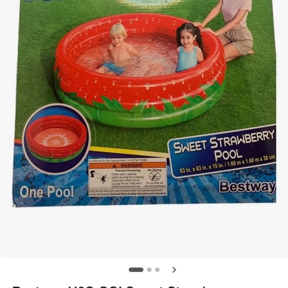 Sweet Strawberry Kids Inflatable Pool - Red/Green